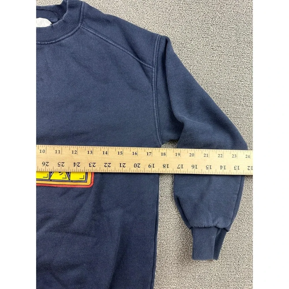 Vintage Zara Pac-Man Sweatshirt Boys 10‎ Blue Regular Graphic Cotton Blend Game